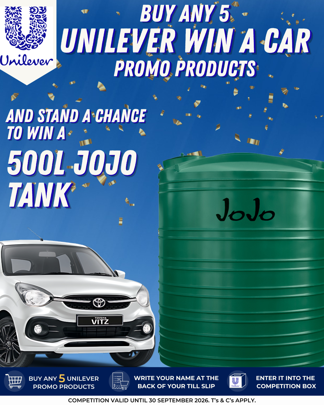 Unilever - Win a 500l JOJO Tank